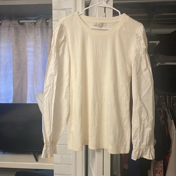 Cream Long Sleeve Blouse - Picture 2 of 4